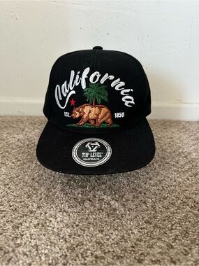 Top Level California Republic State Bear Snap Back Hat
